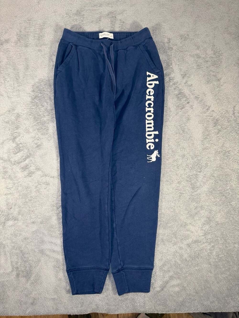 Abercrombie & Fitch Joggers Size S Navy Blue Logo Sweatpants Y2K